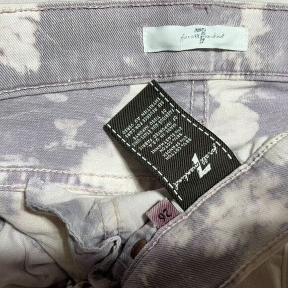 7 For all Mankind Purple Tye Dye Skinny Jeans Size 26 - Picture 4 of 4